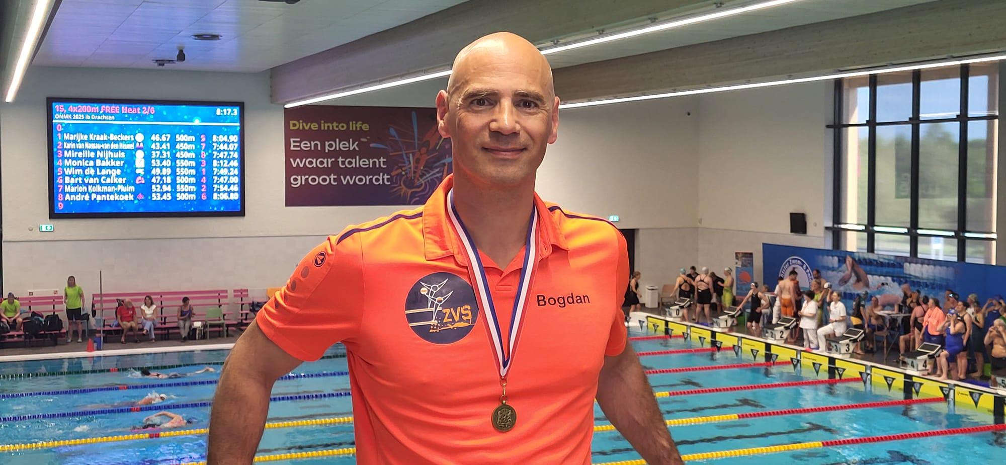 Bogdan celebrating bronze at ONMK Drachten 2025