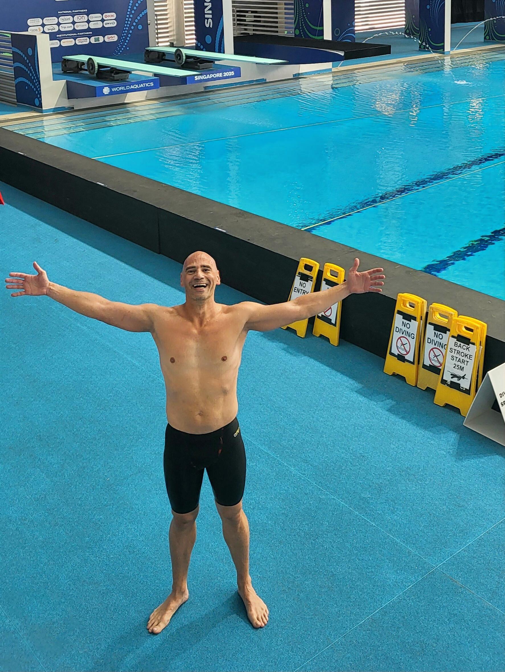 Bogdan competing at World Aquatics Masters Championships in Singapore