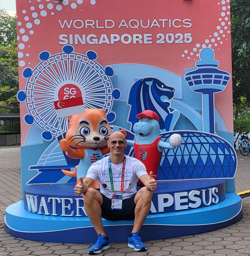 Bogdan competing at World Aquatics Masters Championships in Singapore