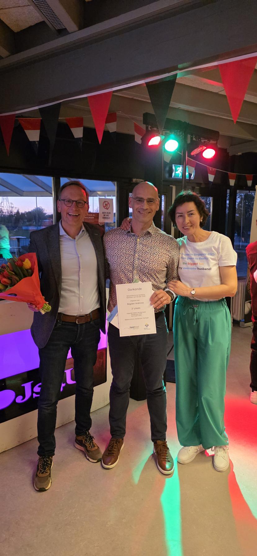 Bogdan with Frank van Nobelen and Luciana at Sportprijzen van Teylingen
